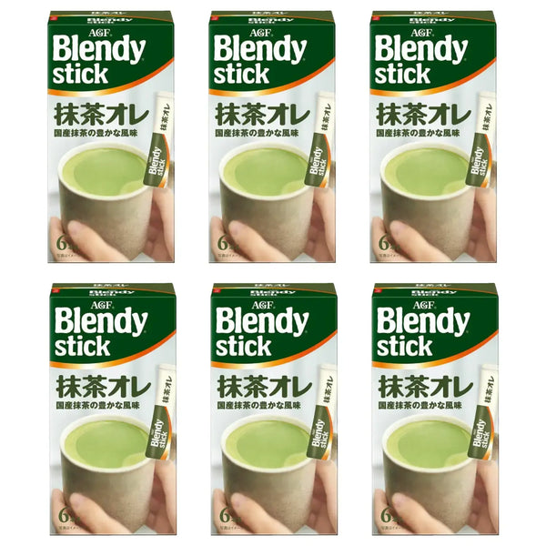 AGF Blendy Stick Matcha au Lait Green Tea Latte (Pack of 6)