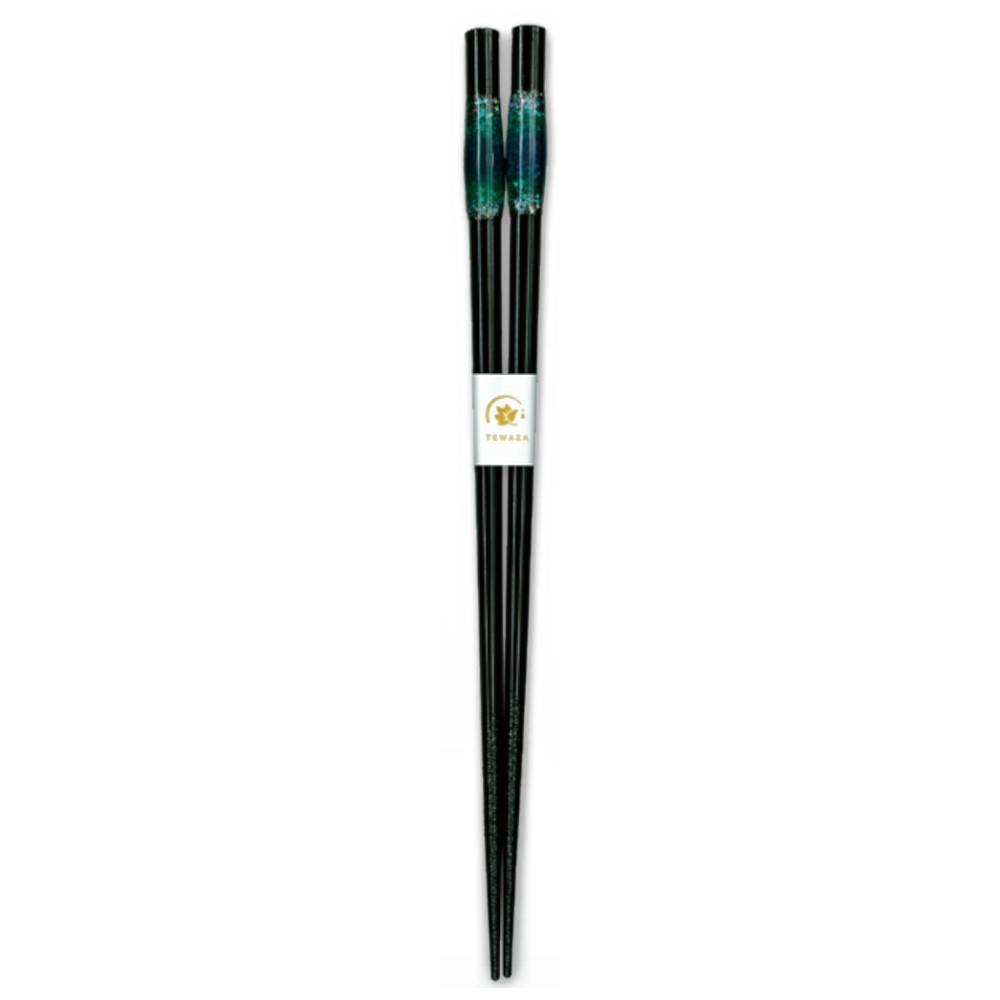 Aoba Dishwasher Safe Chopsticks Ocean Resin Design Black 23cm
