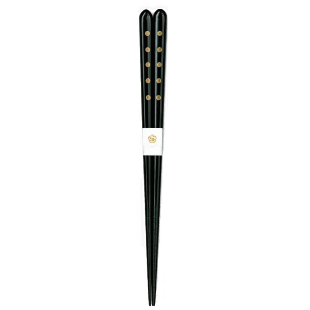 Aoba Dishwasher Safe Wooden Chopsticks Gold Dots Design Black 24cm