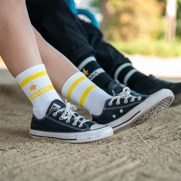 Banana Deodorizing & Sustainable White Crew Socks 25-28cm