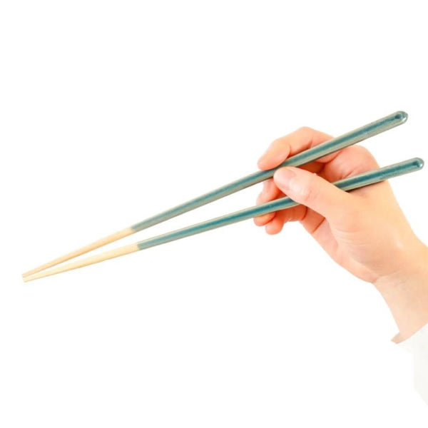 Handcrafted Non-Slip Long Cooking Chopsticks Dishwasher Safe Blue 27cm
