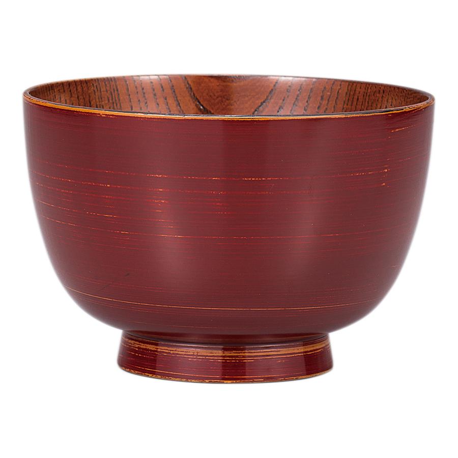 Isuke Japanese Lacquered Wooden Soup Bowl Red