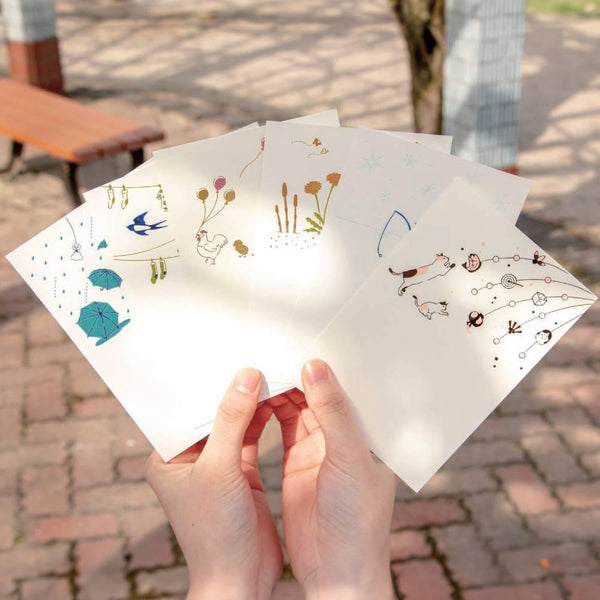 April Seasonal Foil Stamped Postcard Easter Bunnies Design