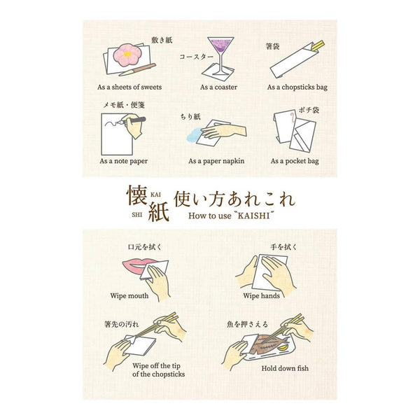 Kamiiso Kimono Checkered Pattern Kaishi Iyo Washi Paper & Case Set