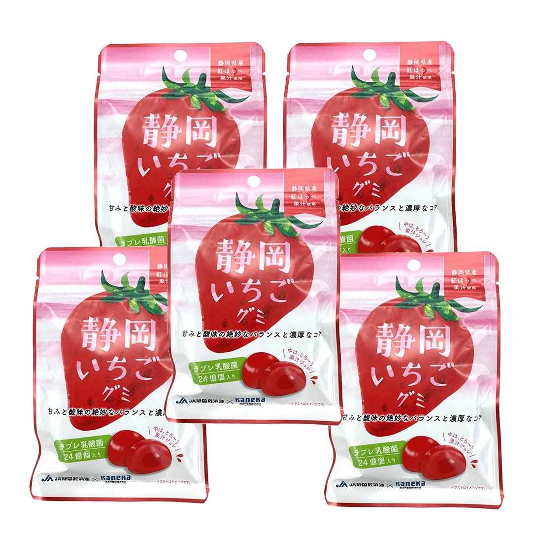Kaneka Juicy Japanese Strawberry Gummies 40g (Pack of 5)