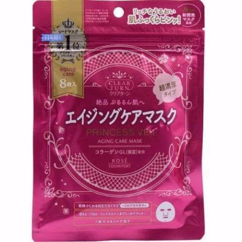 Kosé Clear Turn Princess Veil Wrinkle Care Antiaging Face Mask 8 ct.