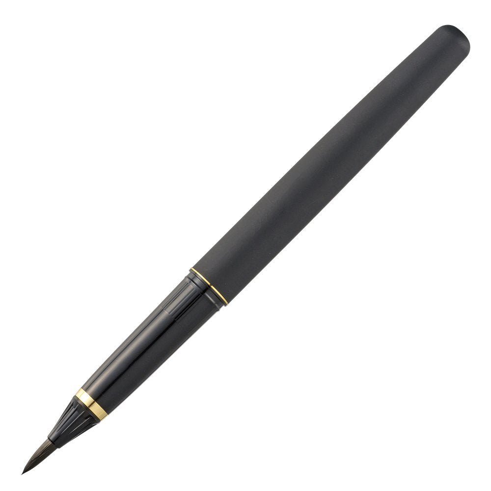 Kuretake Brush Pen Gold Black Leather Pattern (+3 Ink Pen