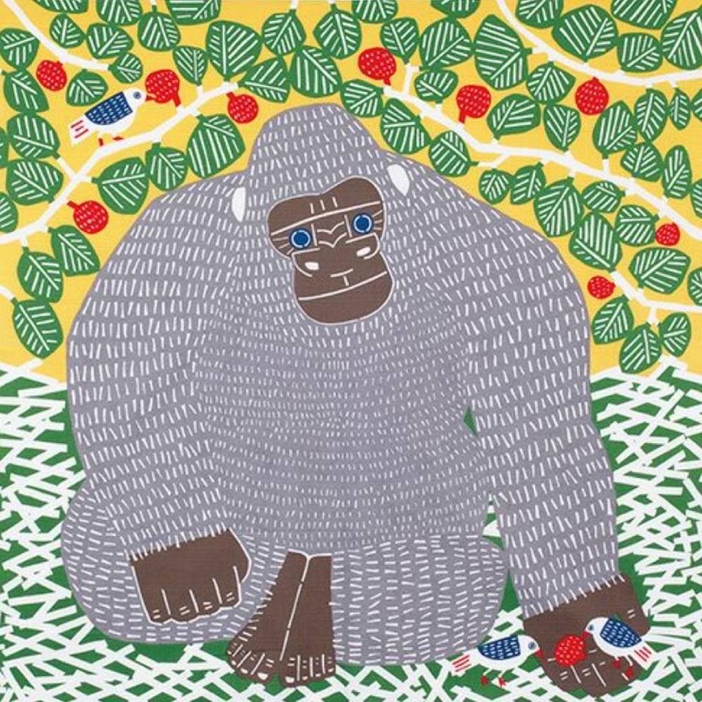 Large Furoshiki Gorilla Design Cotton Wrapping Cloth Mat 100cm