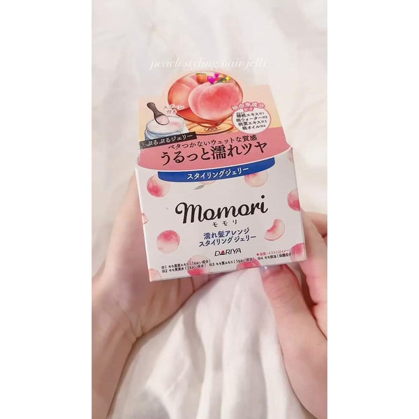Momori Non-Sticky Jelly Styling Gel for Wet Hair Look Peach Scent 100g