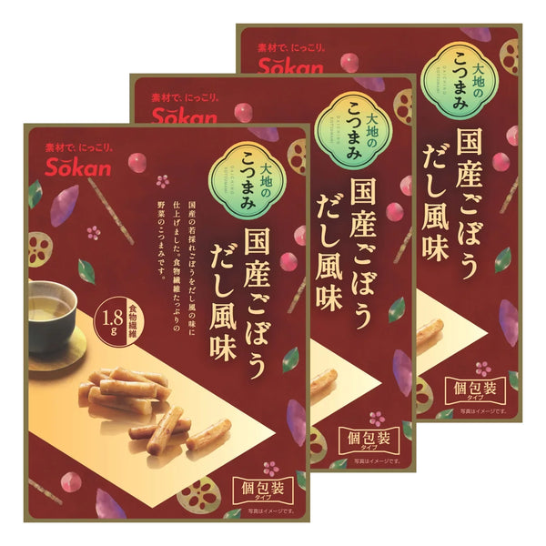Sokan Pickled Gobo Snack Dashi Stock Flavored Burdock Root 55g (Pack of 3)