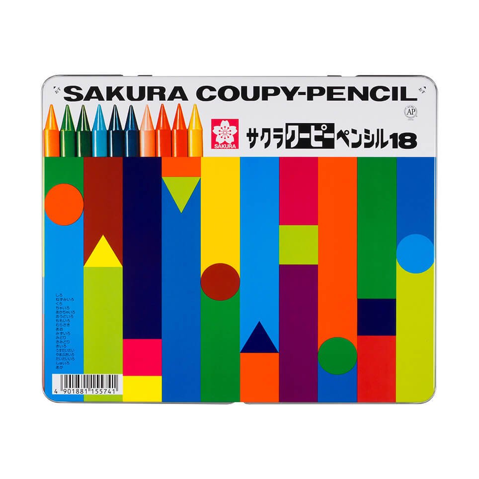 Sakura Coupy Pencil Japanese Crayon Pencils 18 Color Set