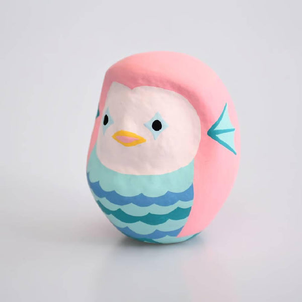 Shirakawa Amabie Daruma Handmade Cute Pink Yokai Doll 8.5cm
