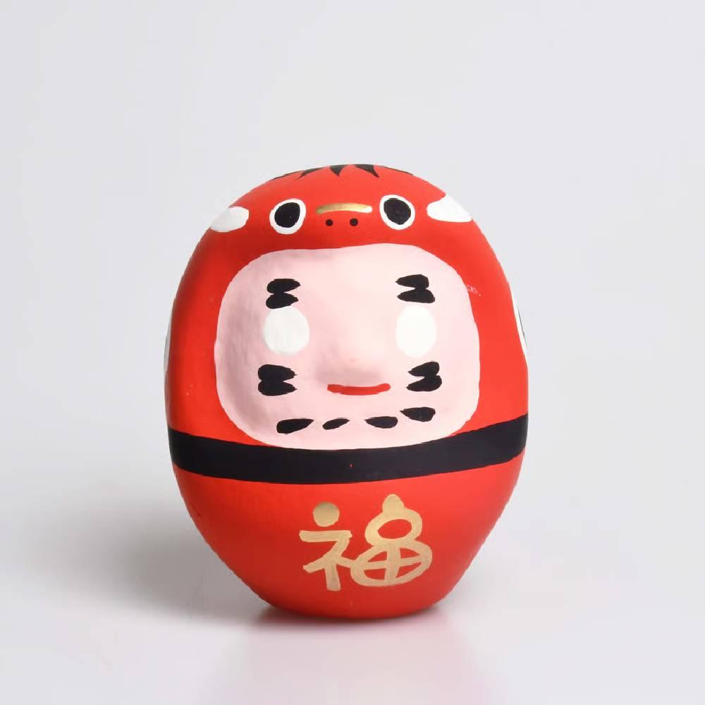 Shirakawa Red Beko Daruma Doll Good Luck Charm 8.5cm