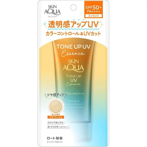 Skin Aqua Tone Up UV Essence Tinted Sunscreen Latte Beige SPF50+ 80g