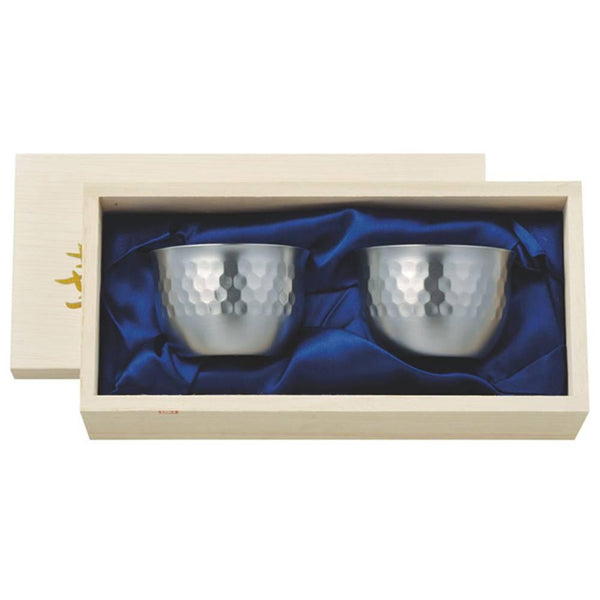 Tanabe Hand Hammered Tin Plated Copper Sake Cup Pair 90ml