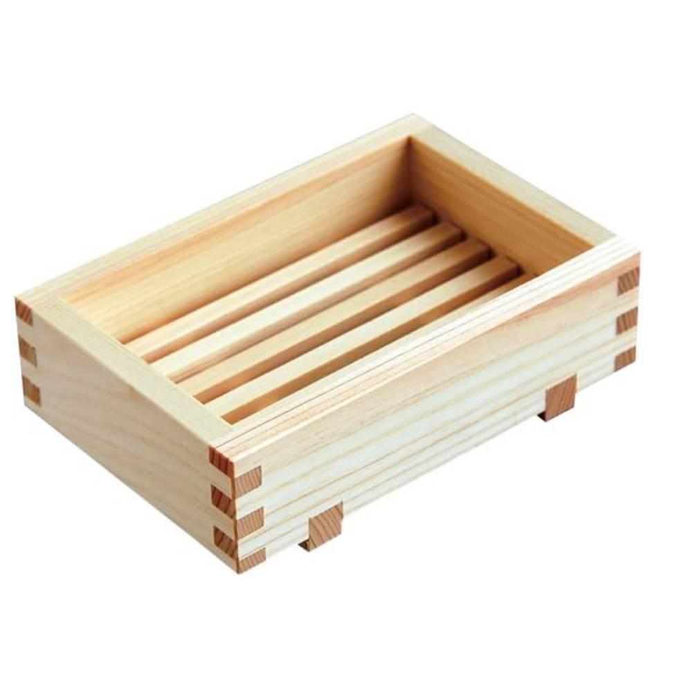 Antibacterial Handcrafted Hinoki Wooden Soap Dish 12.5cm