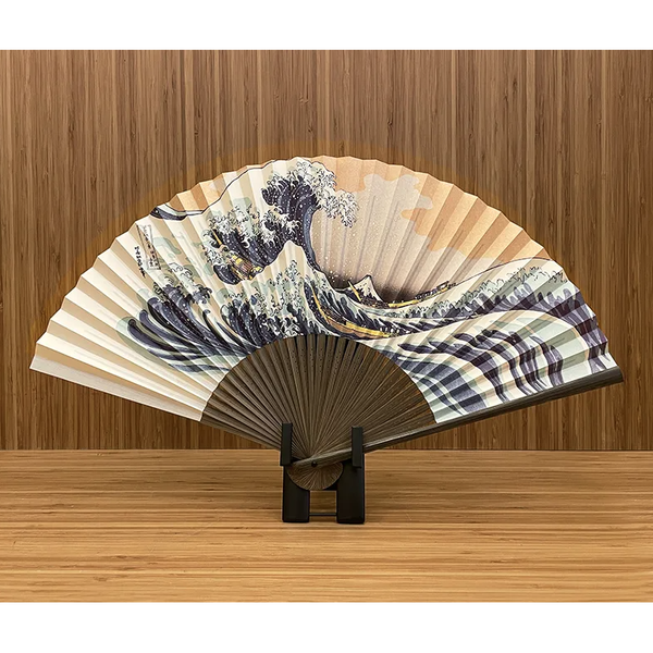 Yamani Sensu Traditional Japanese Folding Fan Frog Design 22.5cm