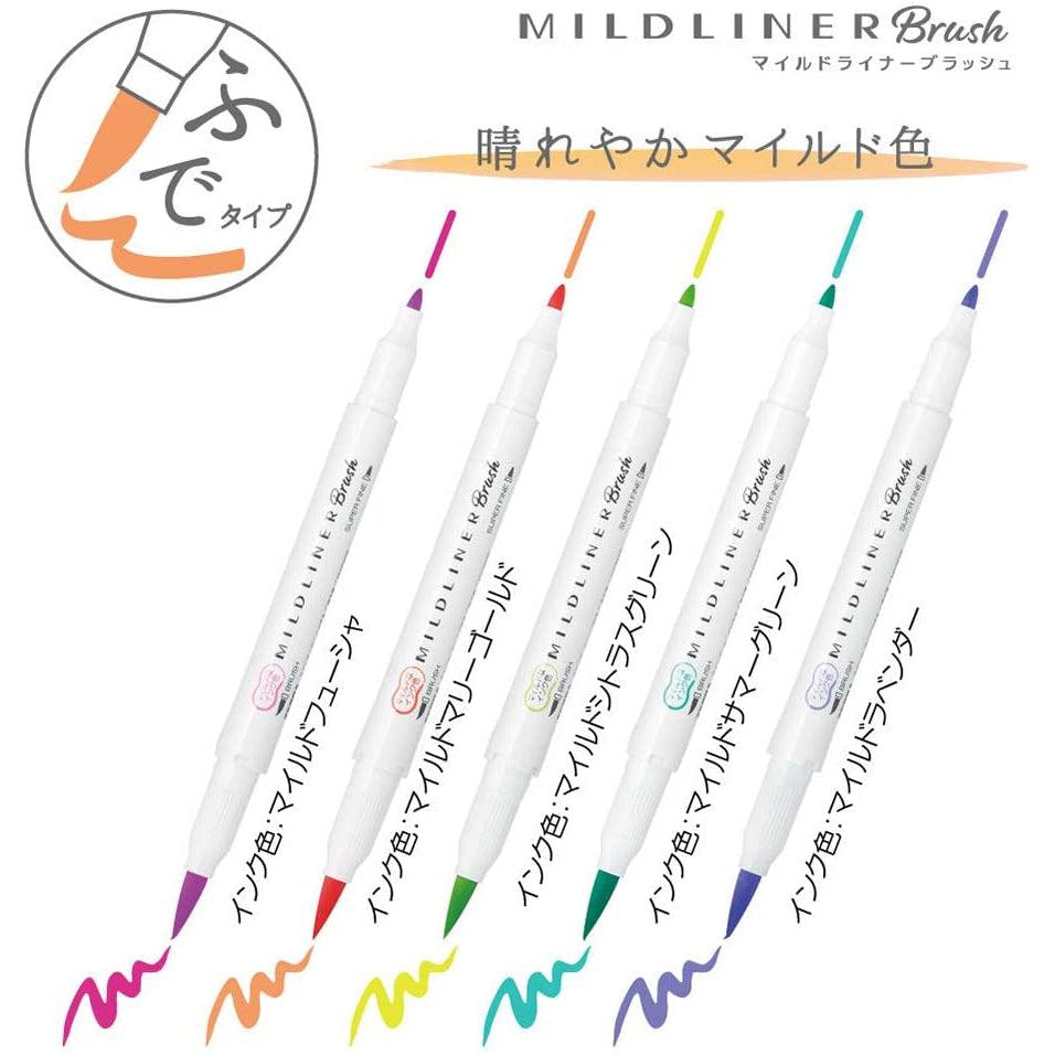 Zebra Fluorescent Pen Mild Liner Natural Mild 5 Color Set WKT7-5C-NTC –  WAFUU JAPAN