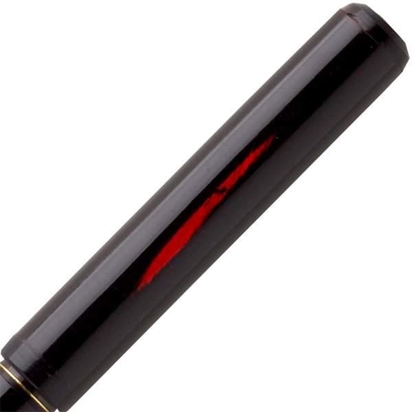 Akashiya Natural Bamboo Brush Black Lacquer Finish Pen With Wood Box