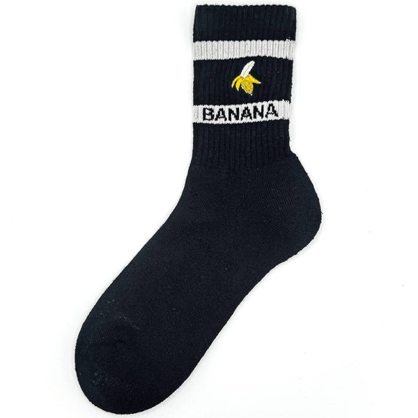 Banana Deodorizing & Sustainable Black Crew Socks 25-28cm