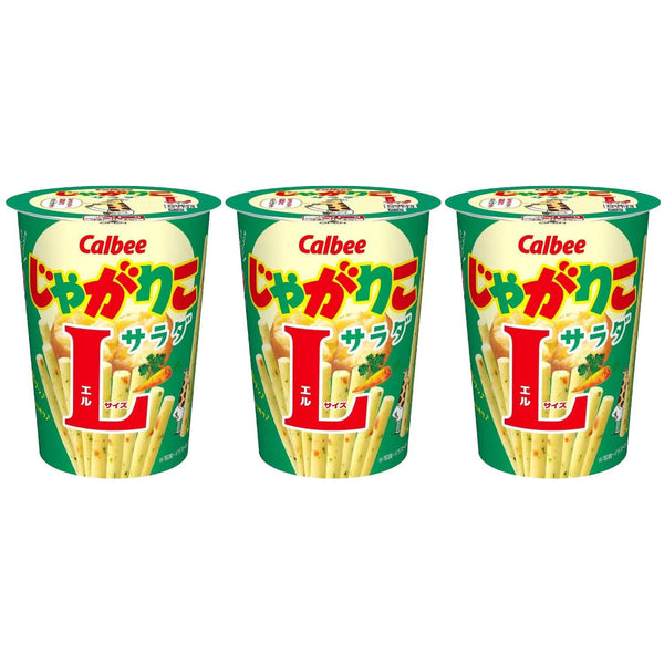 Calbee Jagarico Potato Sticks Snack Salad Flavor Large (Pack of 3 Cups)