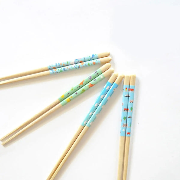 Children's Wooden Chopsticks Non-Slip Easy Grip Aquarium Blue 18cm