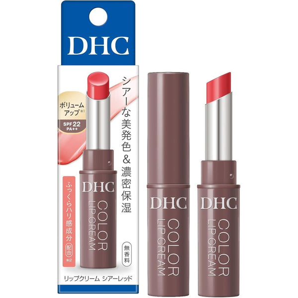 DHC Color Lip Cream Moisturizing Lip Balm Sheer Red SPF22 1.4g