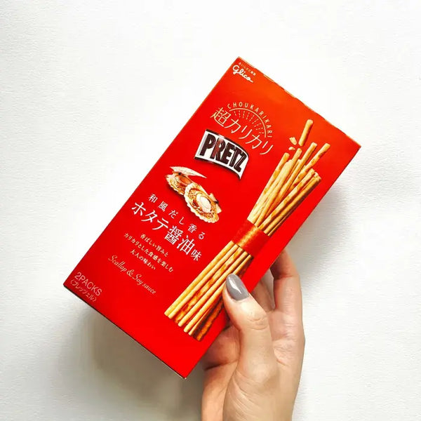 Glico Pretz Biscuit Sticks Scallop & Soy Sauce Dashi Flavor 55g (Pack of 10)