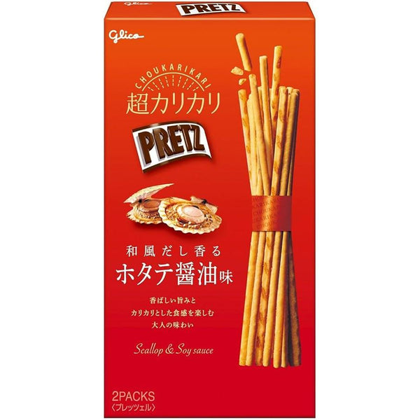 Glico Pretz Biscuit Sticks Scallop & Soy Sauce Dashi Flavor 55g (Pack of 10)