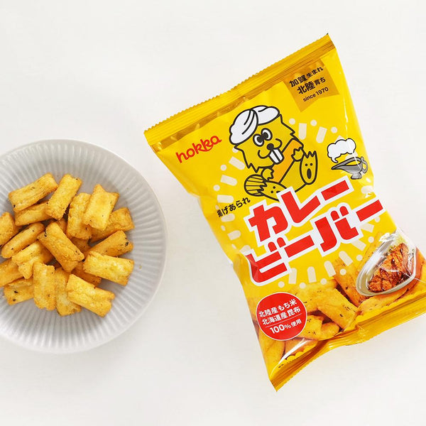 Hokka Beaver Crunchy Japanese Curry Rice Crackers 55g (Pack of 3)