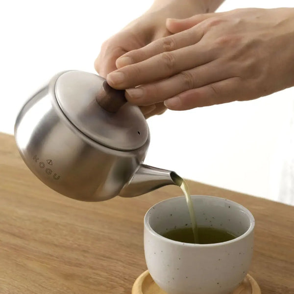Kogu Traditional Japanese Teapot with Walnut Wood Side-Handle 370ml