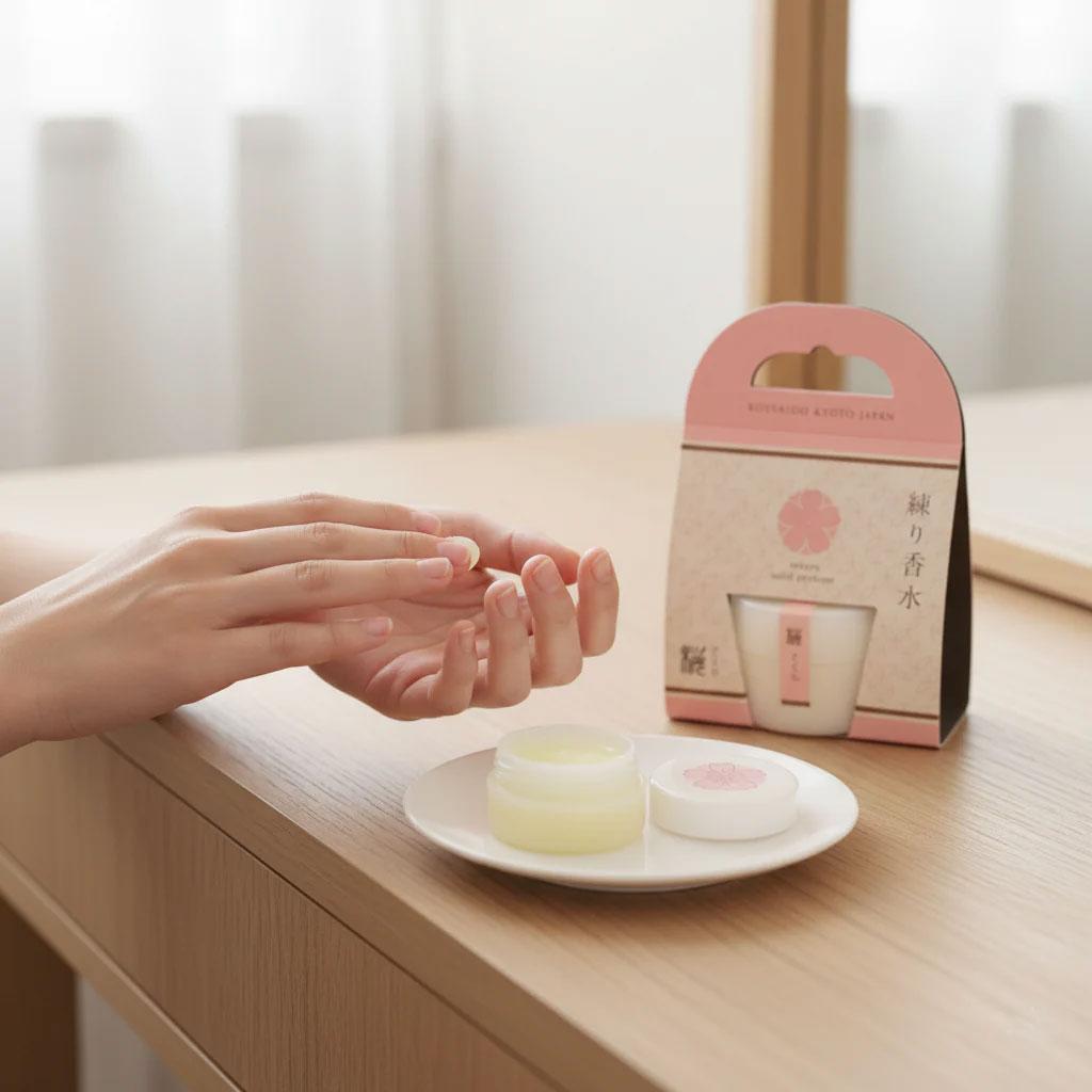 Kousaido Solid Perfume Balm Cherry Blossom Sakura Scent 8g