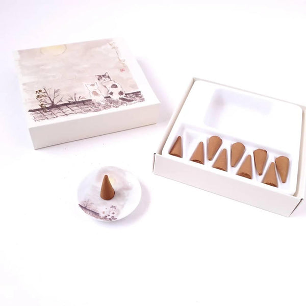Late Autumn Scent Incense Cones Set With Burner (10 Cones)