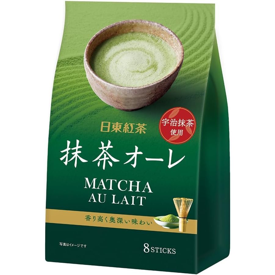 Niton Tea Powder Nittoh Tea Matcha Green Tea Latte Powder (Matcha Au Lait) 8 Sticks