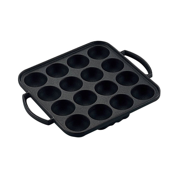 Ikenaga Cast Iron 16-Ball Takoyaki Pan (IH Compatible)