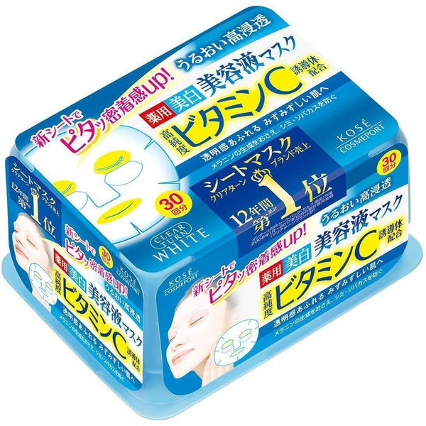 Kosé Clear Turn Hydrating Vitamin C Facial Sheet Mask 30 Sheets