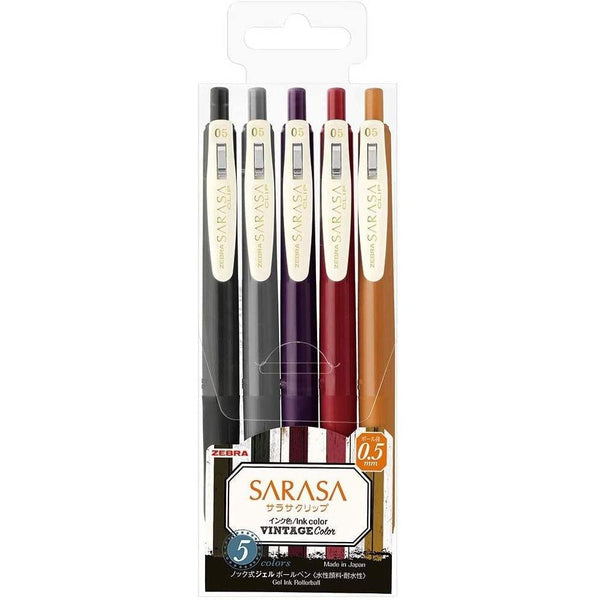 P-1-ZBRA-GELPEN-JJ155CVI2-Zebra Sarasa Clip Vintage Color Gel Ink Pens 5 Colors 0.jpg