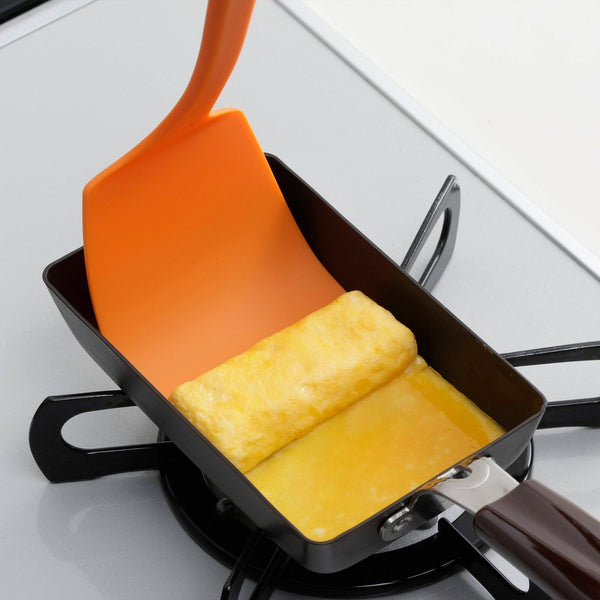 Shimomura Heat-Resistant Flexible Kitchen Spatula Nylon Turner Orange