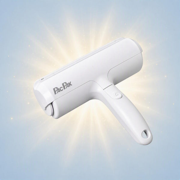 Pac Pak Roller Pet Hair Remover Reusable Self-Cleaning Lint Brush White
