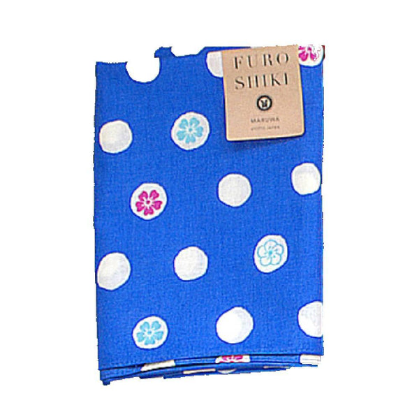Seiran Furoshiki Blue Polka Dot Cotton Wrapping Cloth
