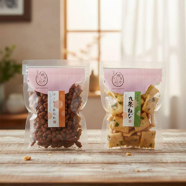 Traditional Senbei Kujo Green Onion Infused Rice Crackers 58g