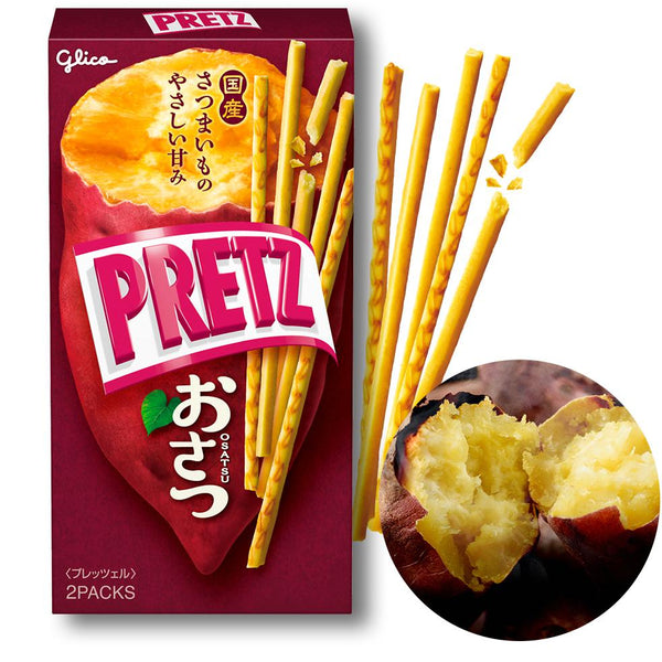 Glico Pretz Osatsu Satsumaimo Sweet Potato Biscuit Sticks 62g, Japanese Taste