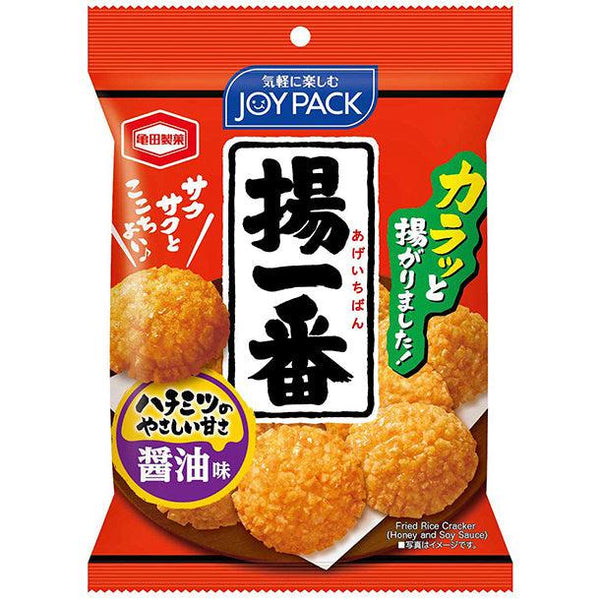 Kameda Age Ichiban Honey and Soy Sauce Fried Rice Cracker 76g (Pack of 3), Japanese Taste