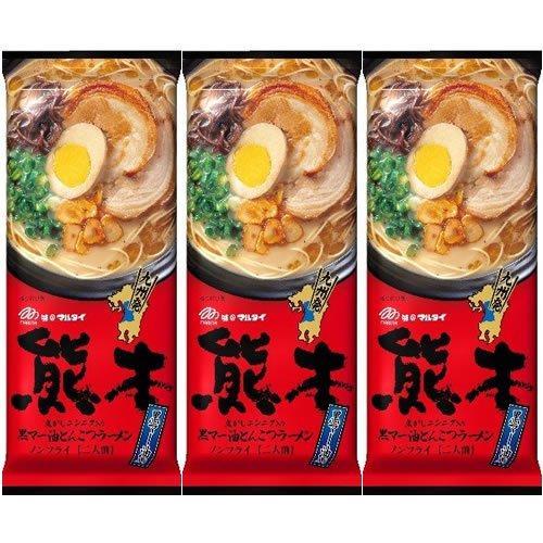 Marutai Kumamoto Ma-Yu Black Garlic Oil Tonkotsu Instant Ramen 3 Packs, Japanese Taste