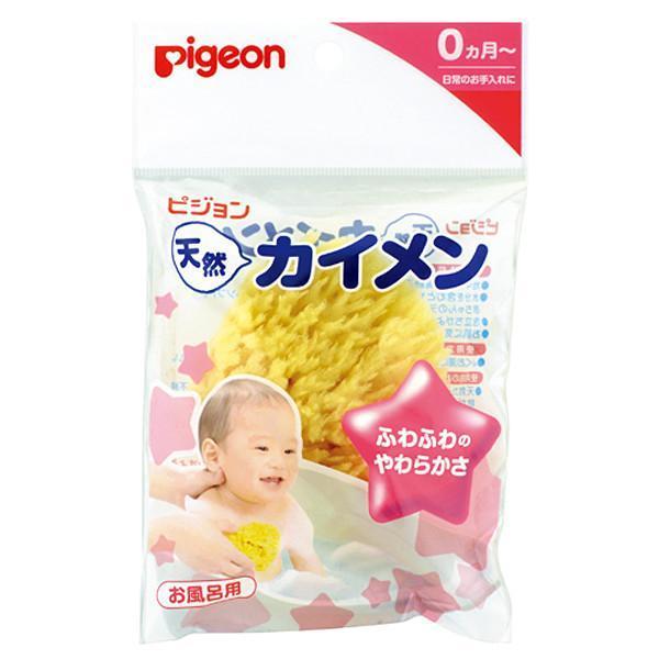 Pigeon Kaimen Natural Baby Bath Sponge for Sensitive Skin, Japanese Taste