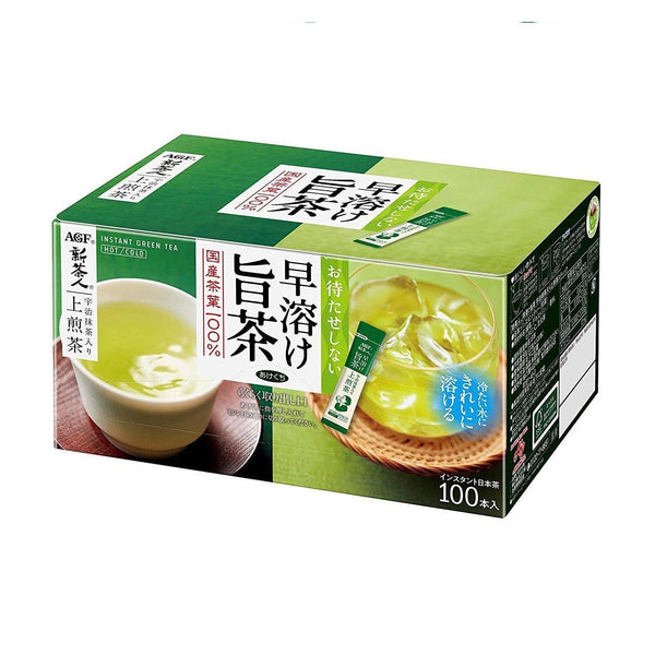 AGF Shin-Chajin Uji Matcha with Sencha Green Tea Powder 100 Sticks, Japanese Taste