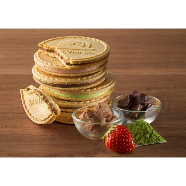 Akai Bohshi Whipped Chocolate Sandwich Biscuits 4 Assorted Flavors 32 Pieces, Japanese Taste