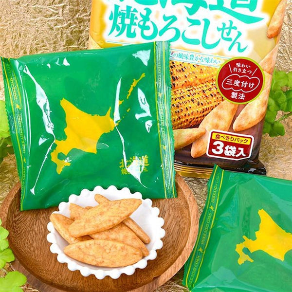 Befco Senbei Rice Crackers Hokkaido Roasted Corn Flavor 54g (Pack of 6)-Japanese Taste