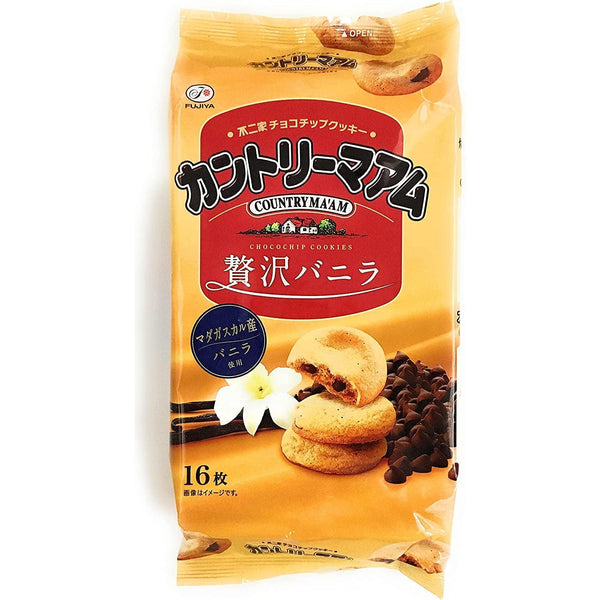 Fujiya Country MA'AM Soft Chocolate Chip Cookies Rich Vanilla Flavor 16 Pieces, Japanese Taste