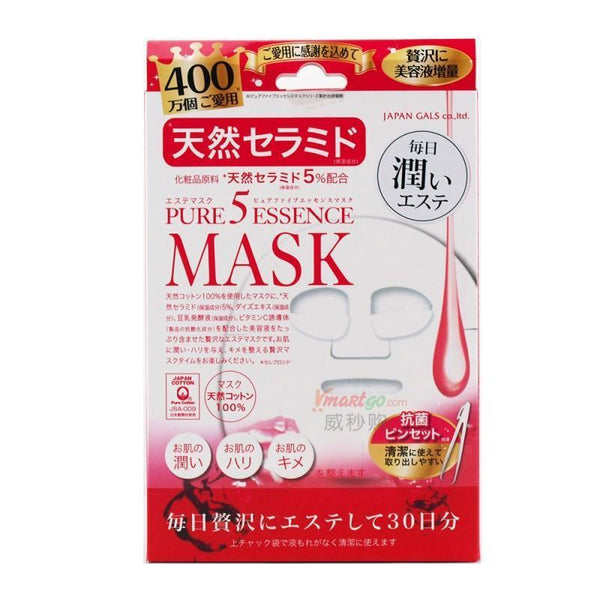 Japan Gals Pure 5 Essence Facial Mask Ceramide CE 30 Sheets-Japanese Taste